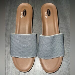 Dr. Scholl's Black and White Striped Sandals